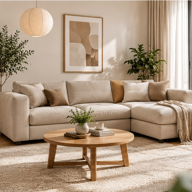 Sofa nỉ phòng khách Nordic